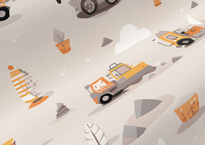 Tool Time, Grey - Twist&Fit Roman Blind - Image 4